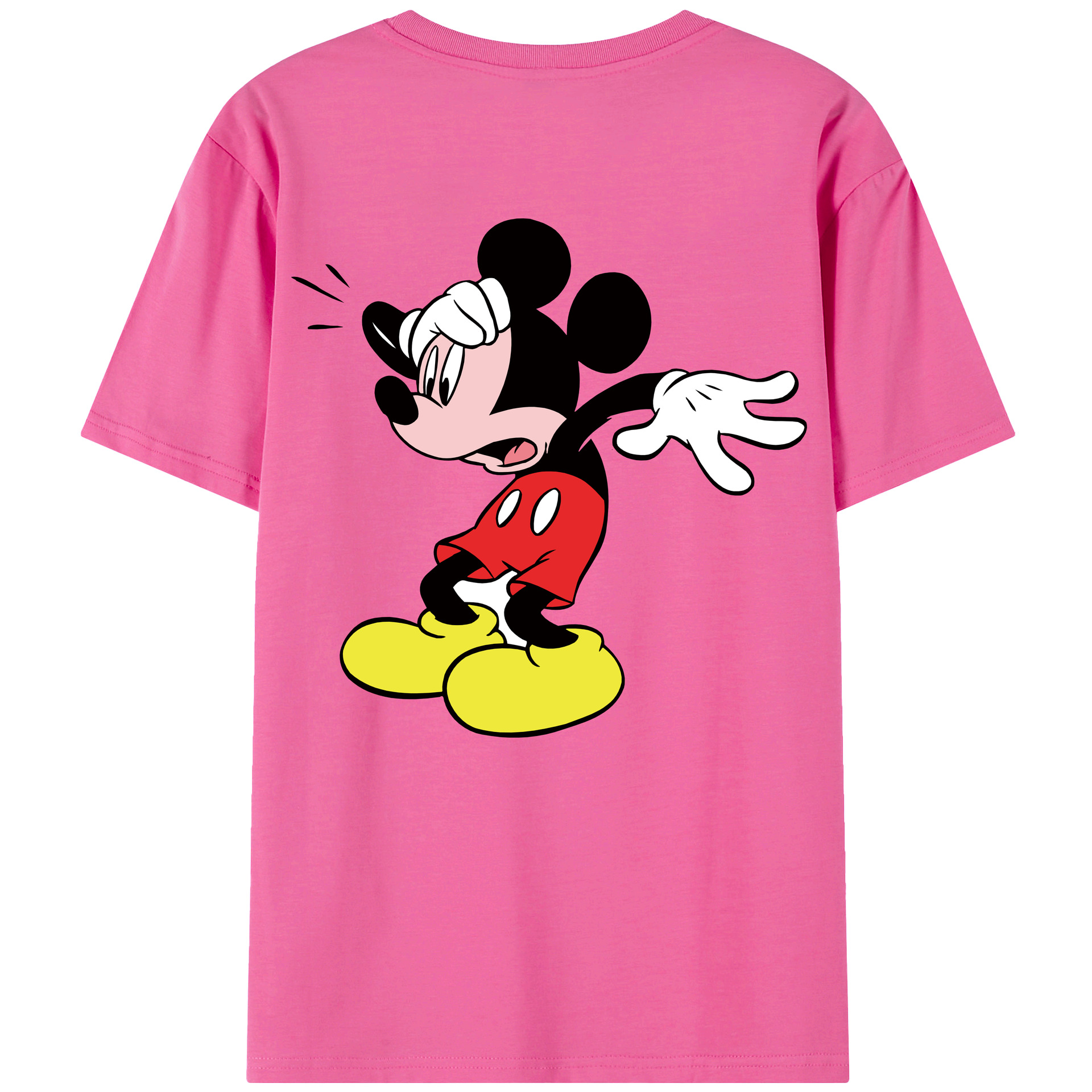 ミッキーマウス Mickey Mouse レディース半袖Tシャツ(バックプリント)